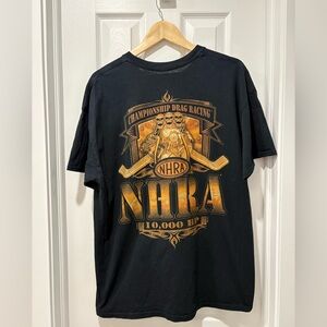 NHRA Drag Racing Black Graphic T-Shirt Men’s Large Skull Racing Tee